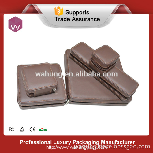 new brown color faux leather jewellry ring boxes